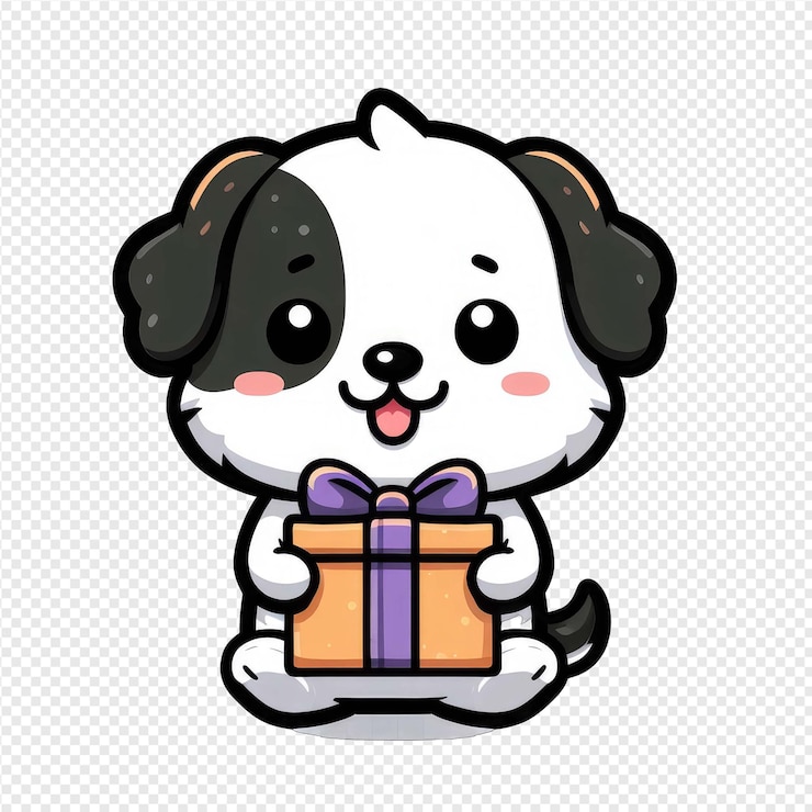 PSD confiando en cachorro png pegatina