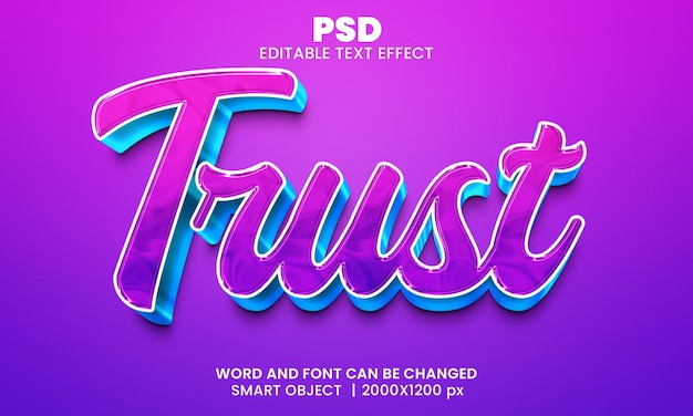 PSD confie no efeito de texto editável em 3d psd premium com plano de fundo