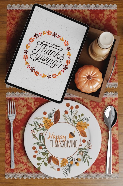 Configuração de mesa elegante no dia de ação de Graças
