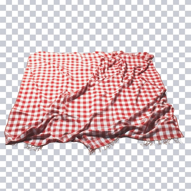 Configuración acogedora de mantas de picnic para reuniones al aire libre sobre un fondo transparente