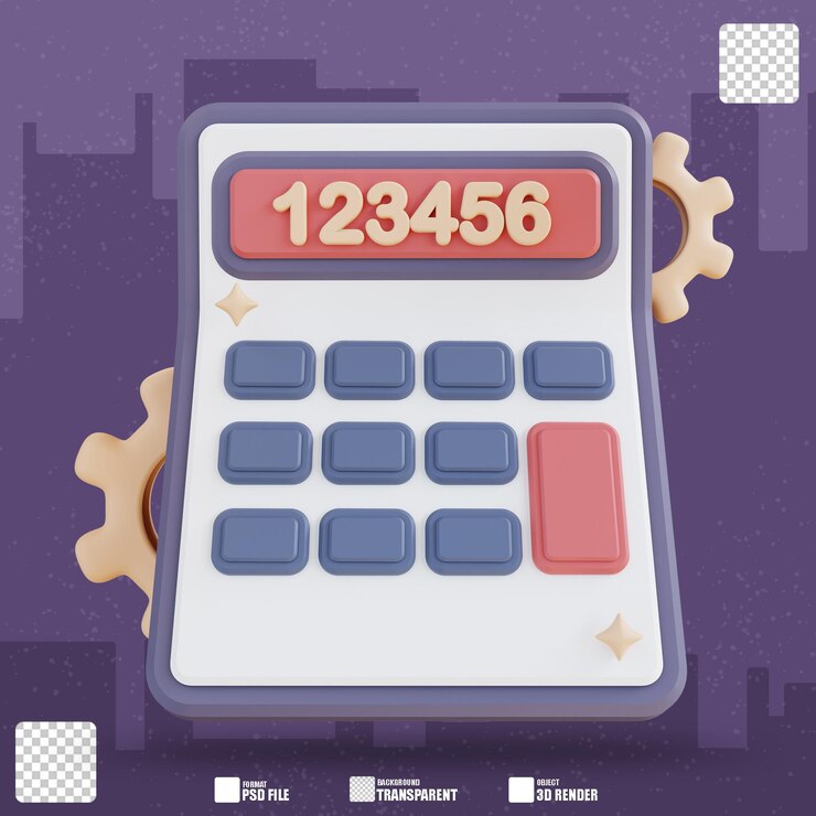 PSD configuración de calculadora financiera de ilustración 3d 2