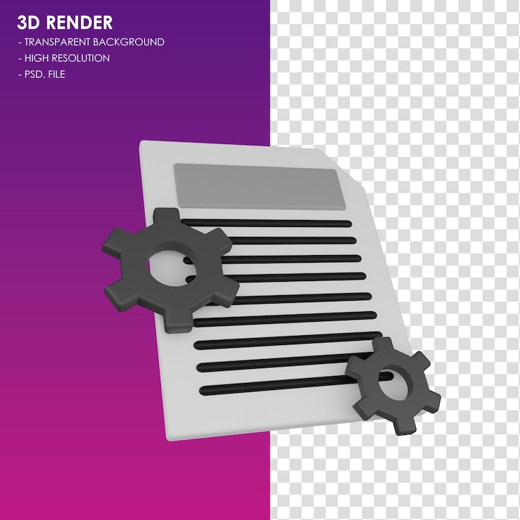 PSD configuración de documento de icono 3d