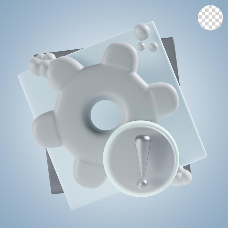 PSD configuración fallida con el icono cuadrado 3d