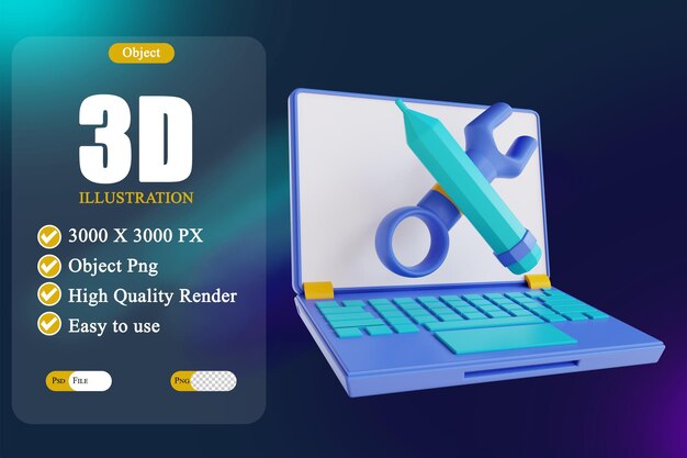 PSD configuración de herramientas de ilustración 3d 2