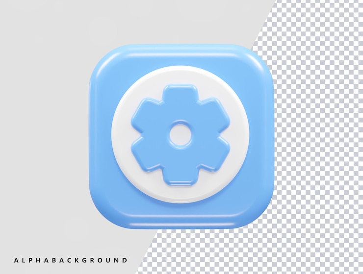 PSD configuración del ícono del elemento de representación de la ilustración 3d