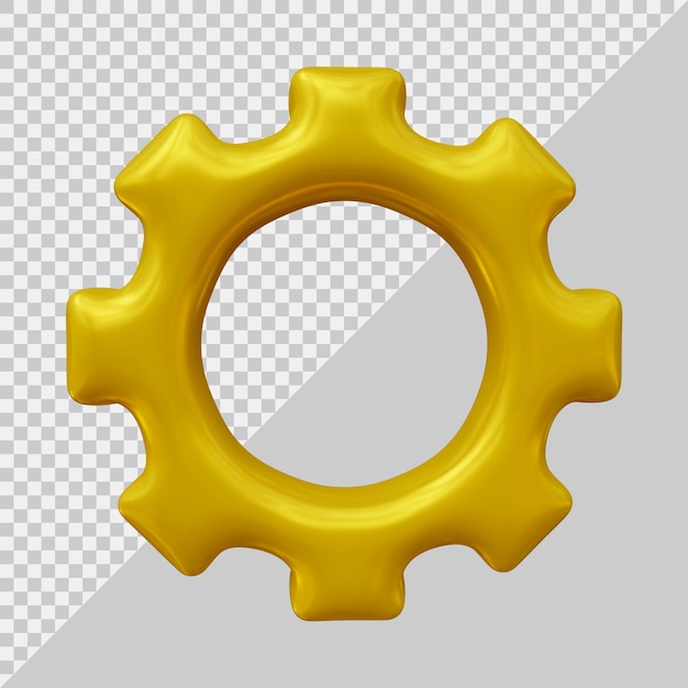 PSD configuración de icono de engranaje con estilo moderno 3d
