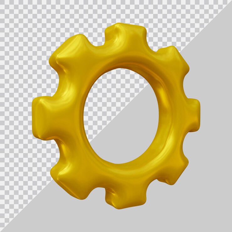PSD configuración de icono de engranaje con estilo moderno 3d