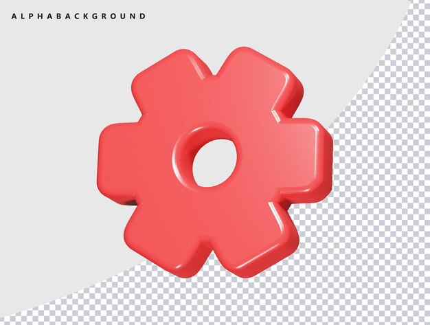 Configuración del icono de la ilustración de renderización 3D