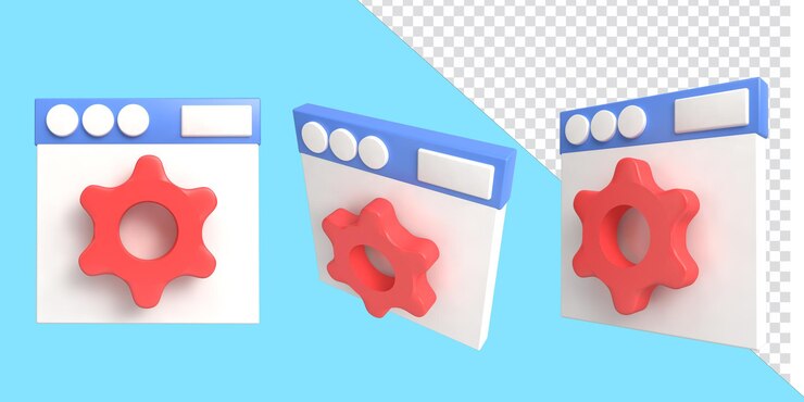 PSD configuración de icono de ilustración de renderizado 3d