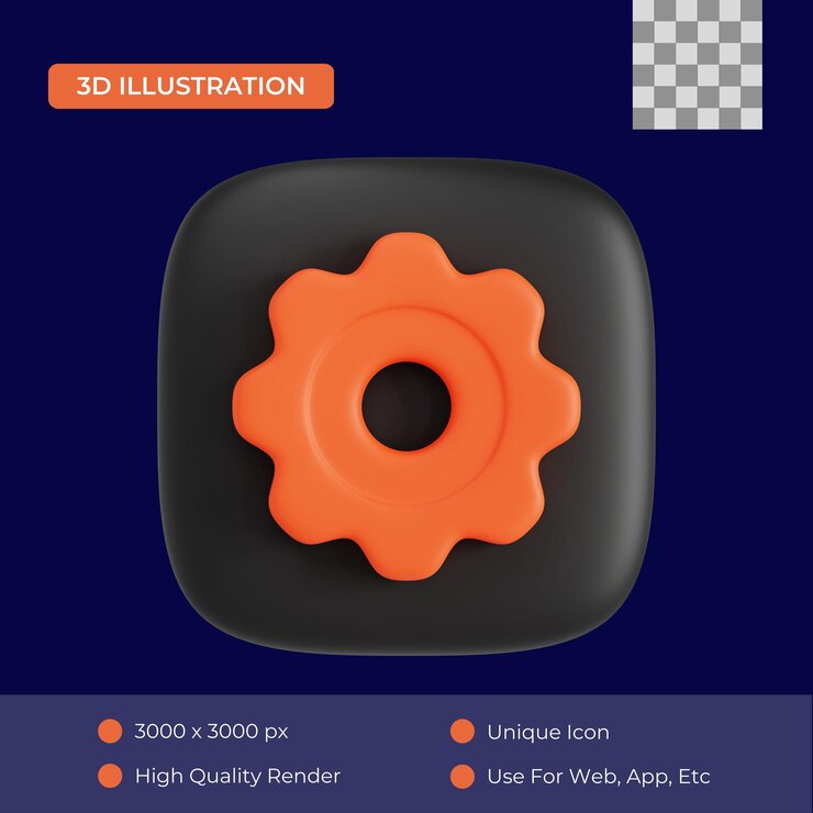 PSD configuración de ilustración 3d