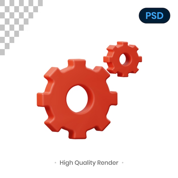 Configuración de ilustración de renderizado 3d premium psd