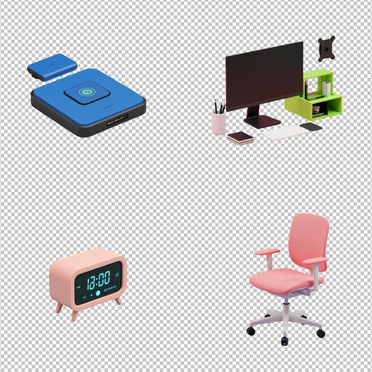 PSD configuración moderna del espacio de trabajo de la oficina