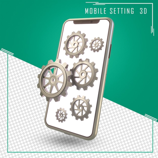 configuración móvil de ilustración de renderizado 3d