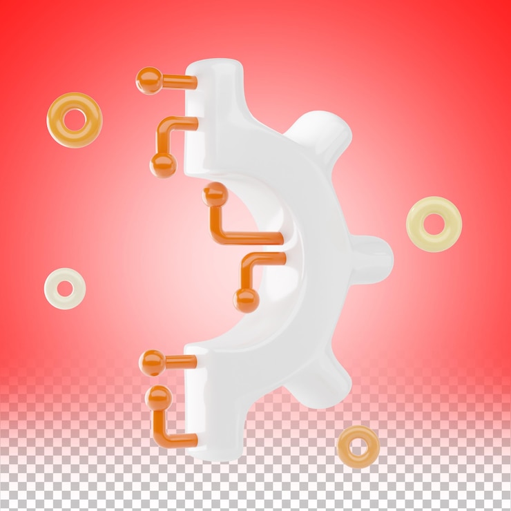 PSD configuración de la tecnología icono 3d e ilustración