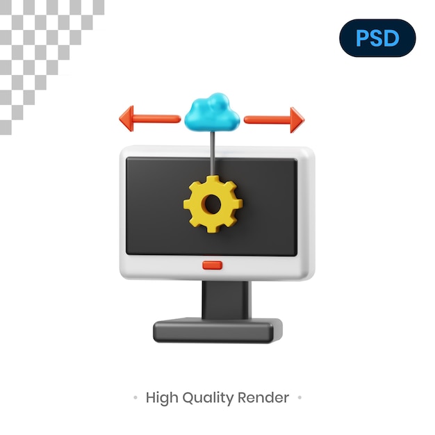 Configurando 3d render illustration premium psd