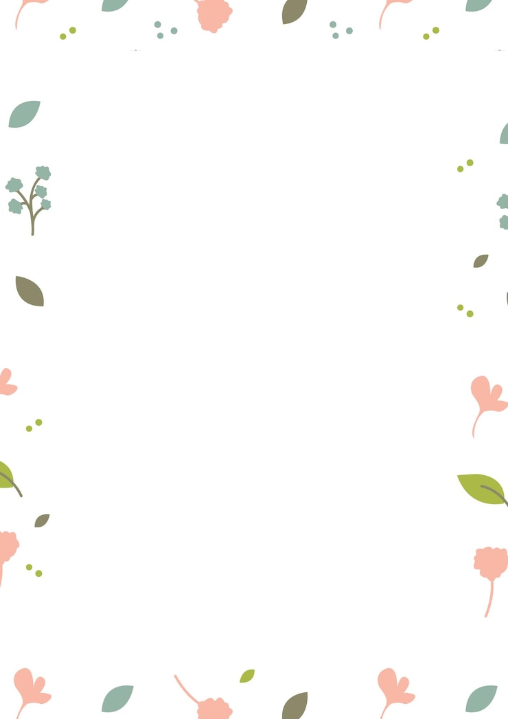 PSD confine bianco semplice di pagine floreali