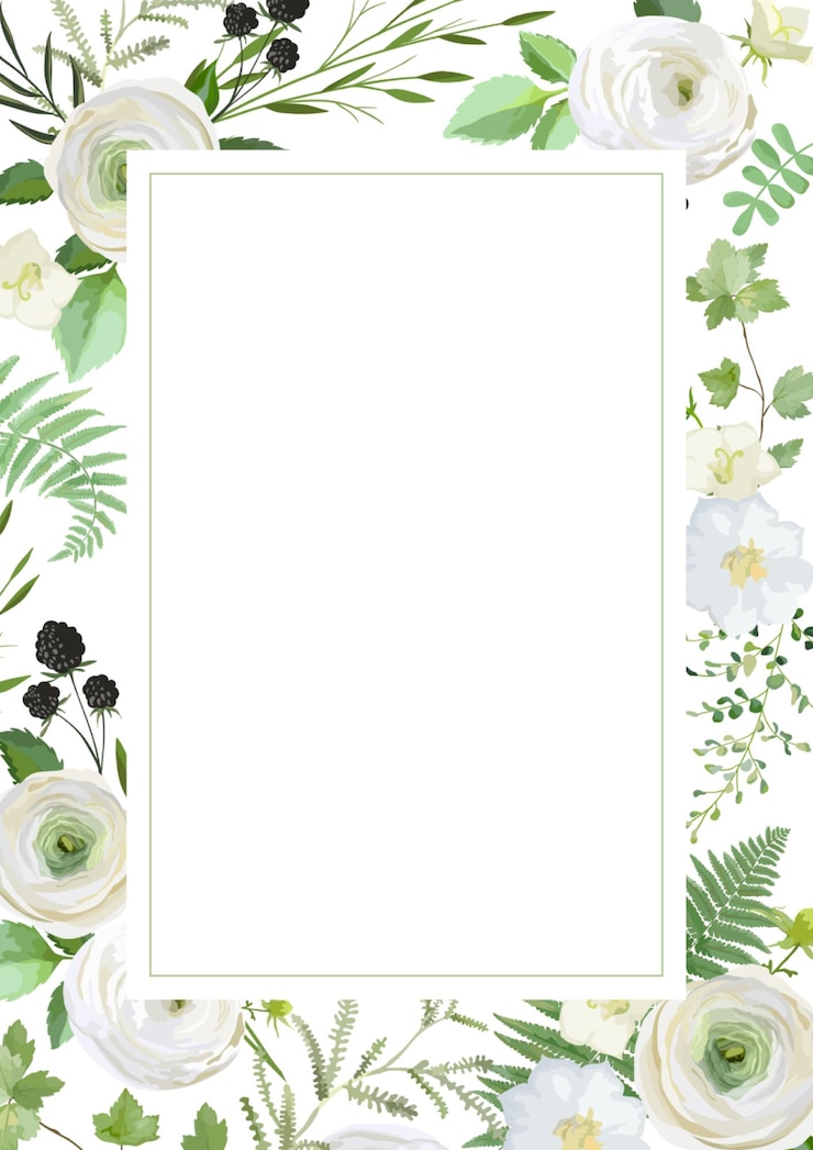 PSD confine di pagina a cornice floreale verde
