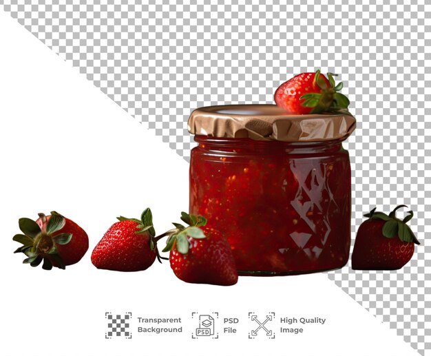 La confiture de fraises PSD dans le pot en verre