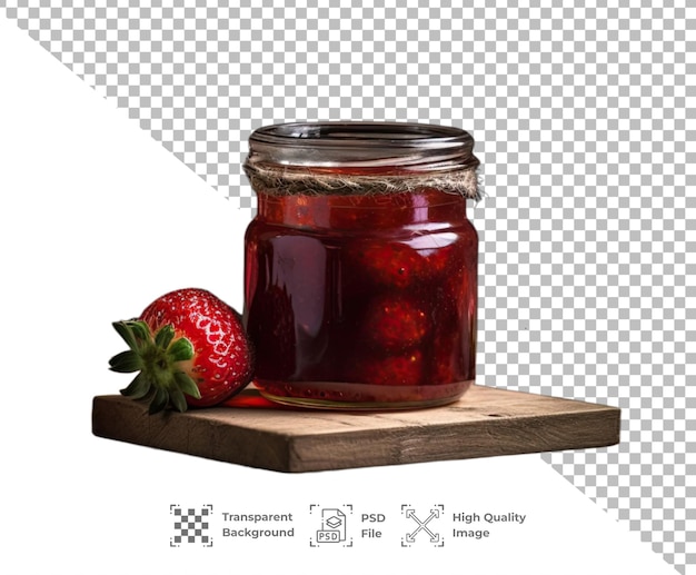 La confiture de fraises PSD dans le pot en verre