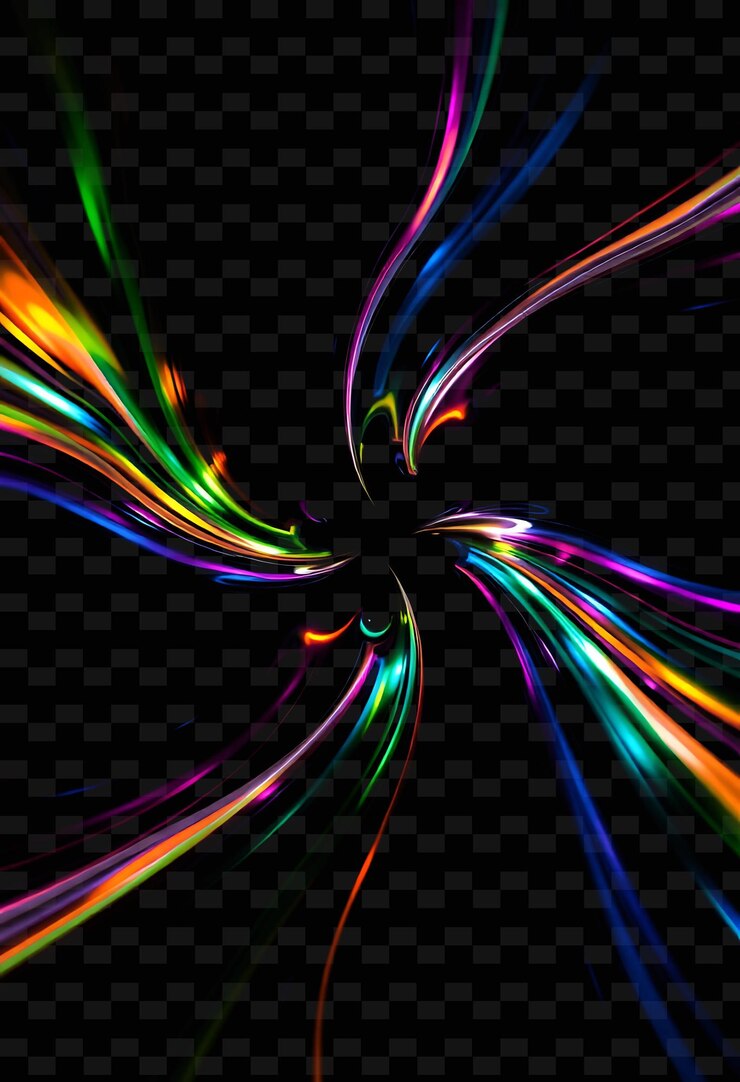 PSD confluencia cromática vires giratorios de mezcla de luz multicolor y textura de luz chisporroteante c png