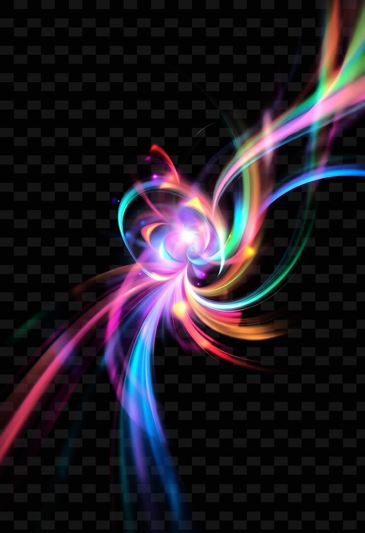 PSD confluencia cromática vires giratorios de mezcla de luz multicolor y textura de luz chisporroteante c png