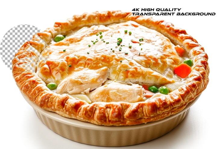 PSD conforto em cada mordida esta clássica torta de frango em fundo transparente