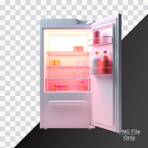 PSD congelador mantém alimentos congelados somente com geladeira aberta png premium psd