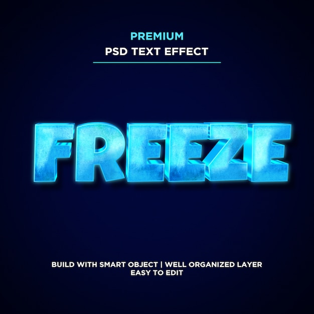 Congelar - efectos de texto de hielo congelado realistas en 3d