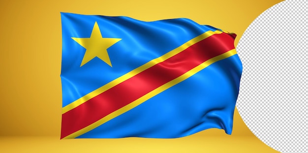 Suspendre Drapeau De La RD Congo - 3D Render Du Drapeau Congolais Drapée  Sur Fond Blanc Banque D'Images et Photos Libres De Droits. Image 55620182