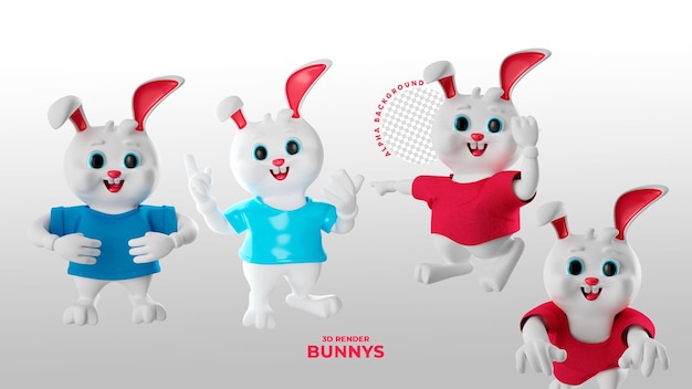 Coniglietto di pasqua 3d isolato per composizione