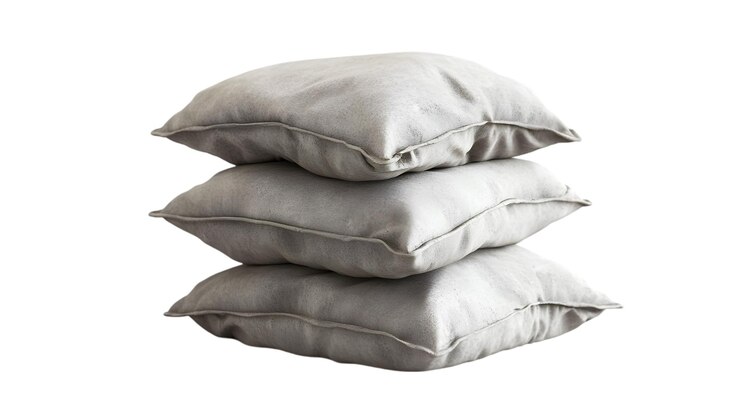 PSD conjunto de 3 almohadas de lino gris