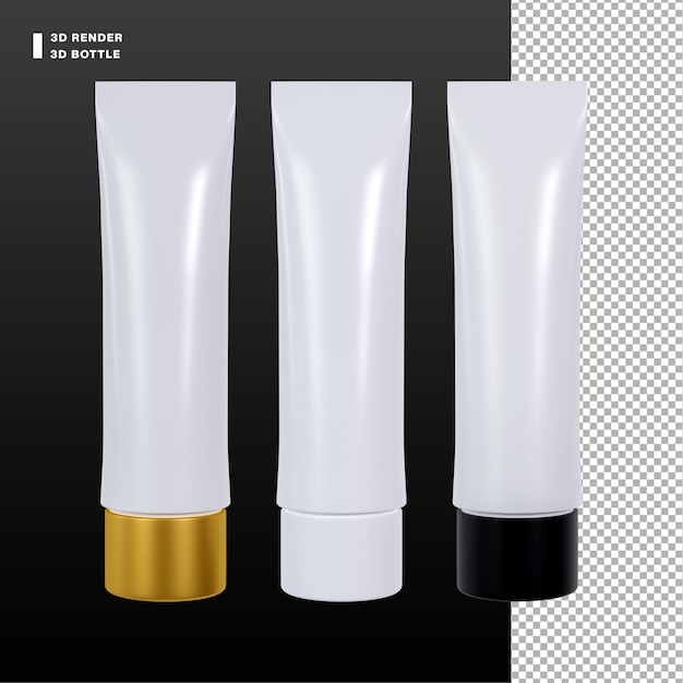 PSD conjunto 3d de frascos de cosméticos