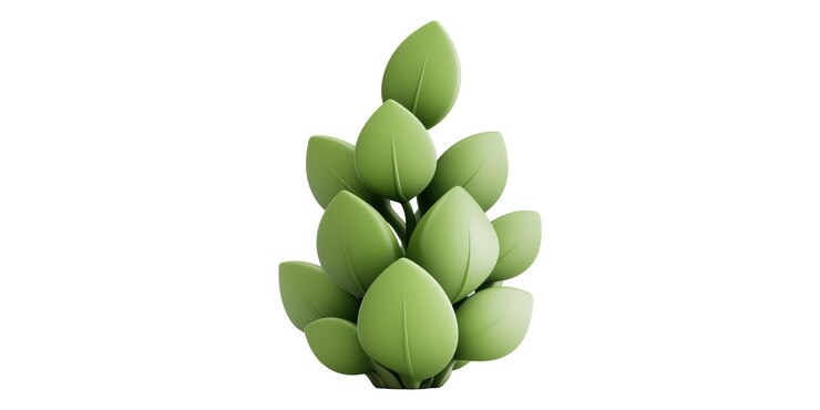 PSD conjunto 3d de icono de arbusto verde aislado en un fondo transparente