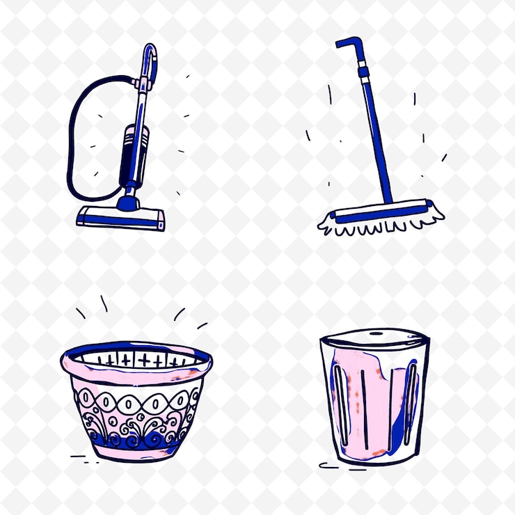 PSD conjunto de 4 ilustraciones vectoriales en negrita con contornos gruesos en fondo blanco estricto aislado artículo de dibujo a mano lindo