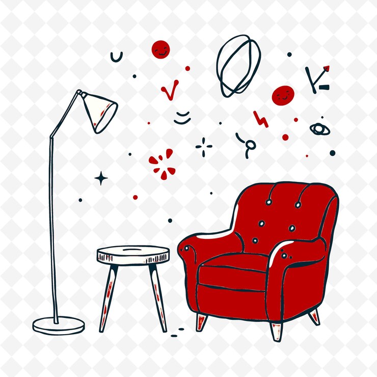 PSD conjunto de 4 ilustraciones vectoriales en negrita con contornos gruesos en fondo blanco png artículo de dibujo a mano creativo