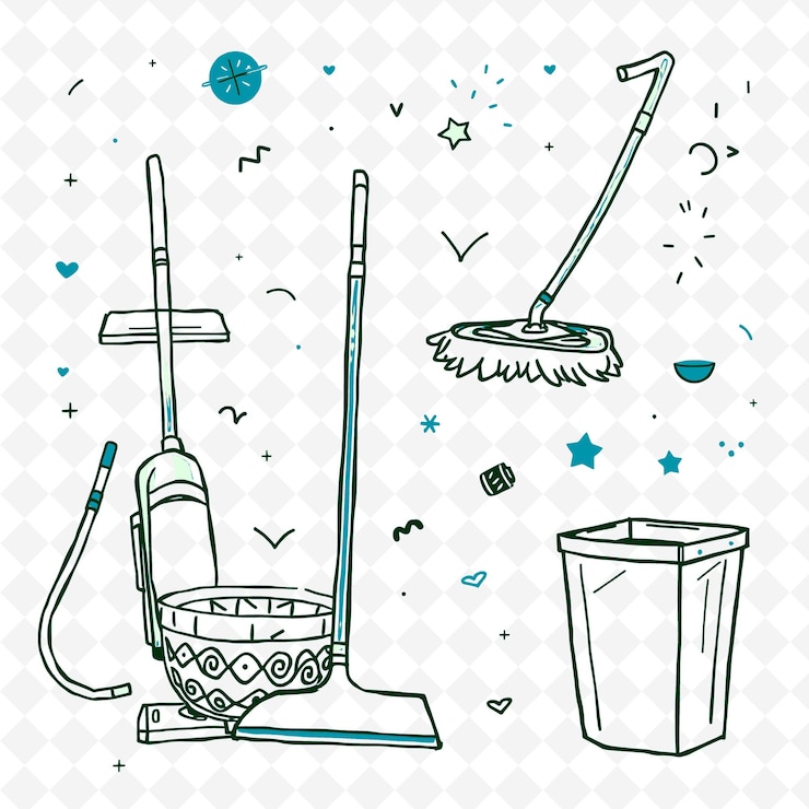 PSD conjunto de 4 ilustraciones vectoriales en negrita con contornos gruesos en fondo blanco png artículo de dibujo a mano creativo