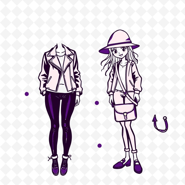 PSD conjunto de 4 ilustraciones vectoriales en negrita con contornos gruesos en fondo blanco png artículo de dibujo a mano creativo