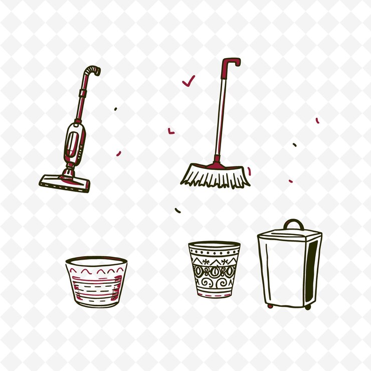 PSD conjunto de 4 ilustraciones vectoriales en negrita con contornos gruesos en fondo blanco png