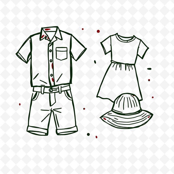 PSD conjunto de 4 ilustraciones vectoriales en negrita con contornos gruesos en fondo blanco png