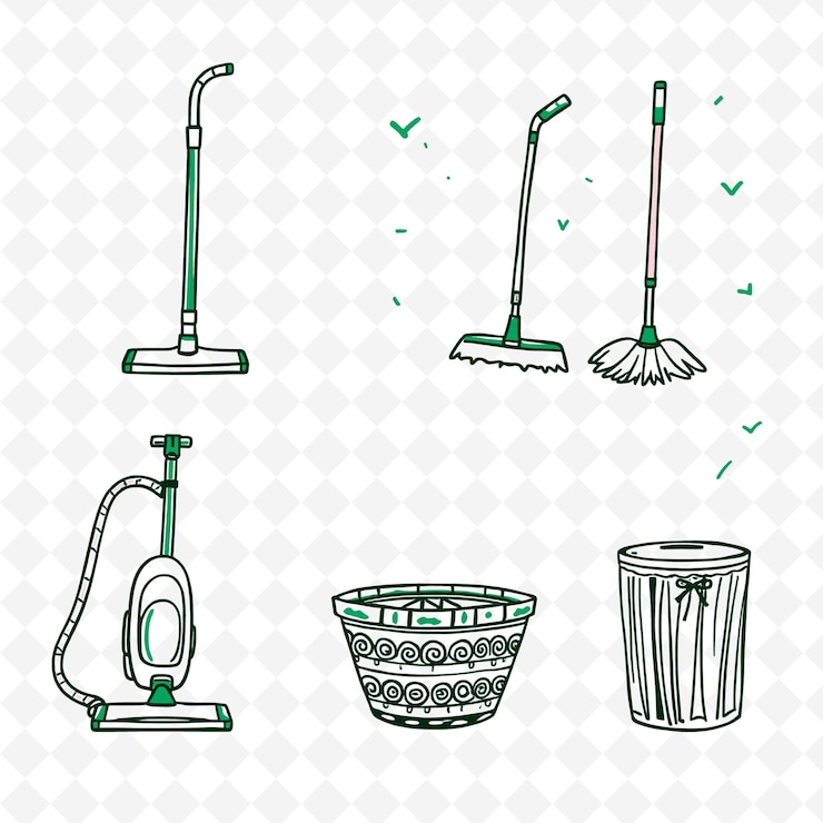 PSD conjunto de 4 ilustraciones vectoriales en negrita con contornos gruesos en fondo blanco png