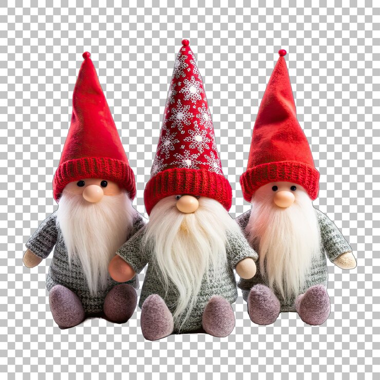 PSD conjunto de adornos de la colección de gnomos de navidad