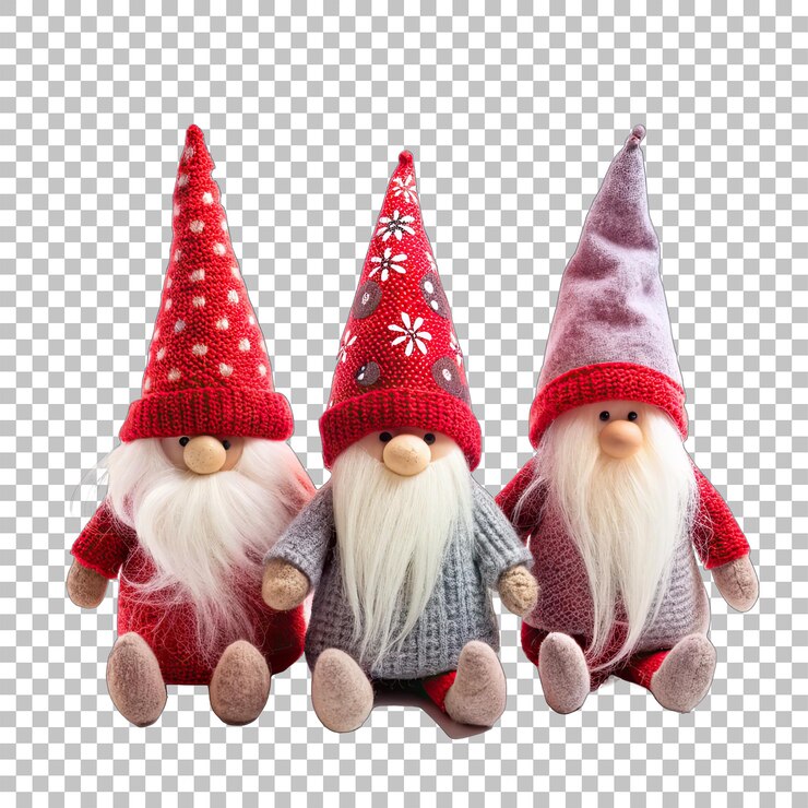 PSD conjunto de adornos de la colección de gnomos de navidad