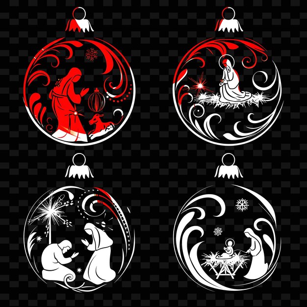 un conjunto de adornos para la temporada de Navidad