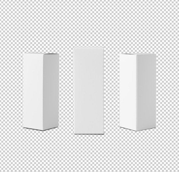Conjunto de archivos Psd de recorte de maqueta de caja blanca