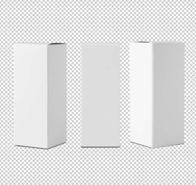Conjunto de archivos Psd de recorte de maqueta de caja blanca