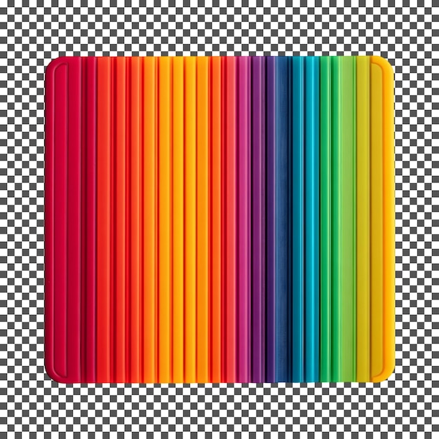 Conjunto de arcilla de modelado de arco iris aislado sobre un fondo transparente