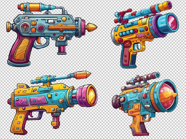 Conjunto de armas de rayos de dibujos animados