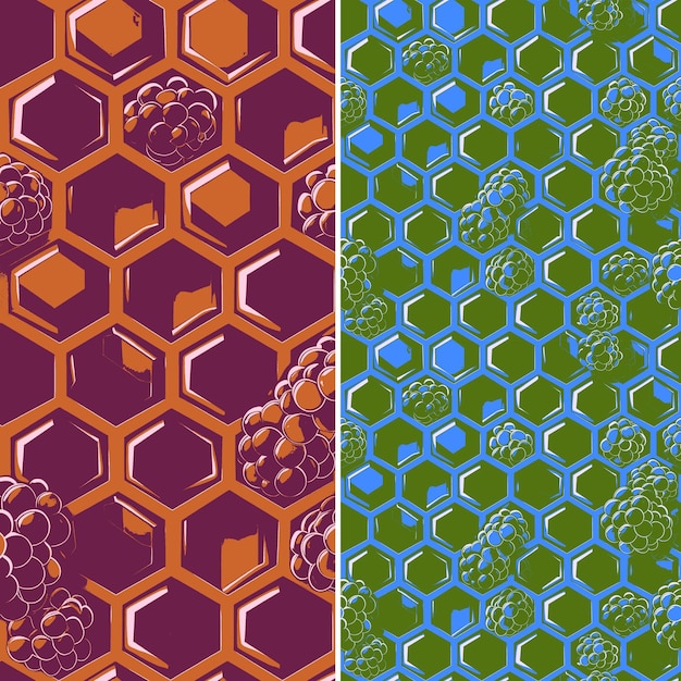 un conjunto de azulejos de diferentes colores con el patrón de los hexágonos