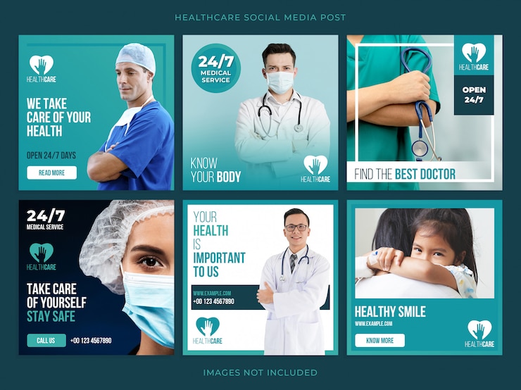 Conjunto de banners de salud