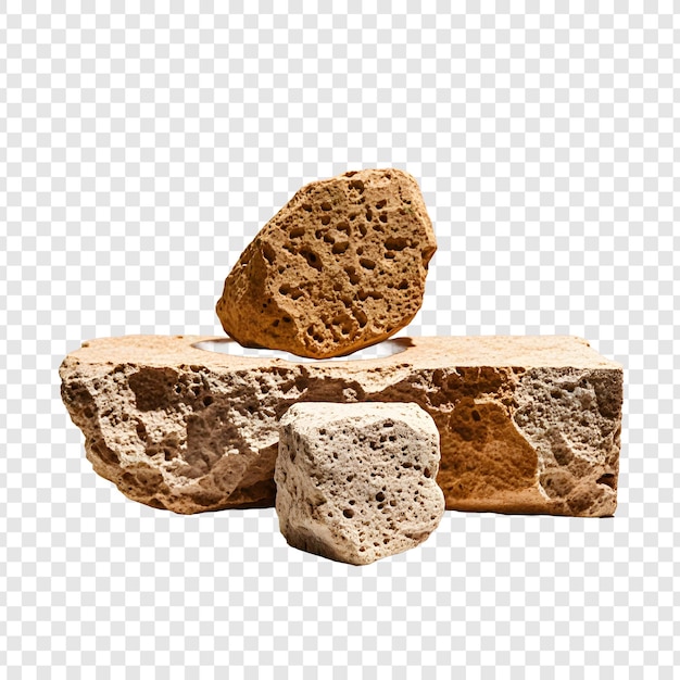 un conjunto de bloques de piedra con un fondo blanco con una piedra marrón en la parte inferior